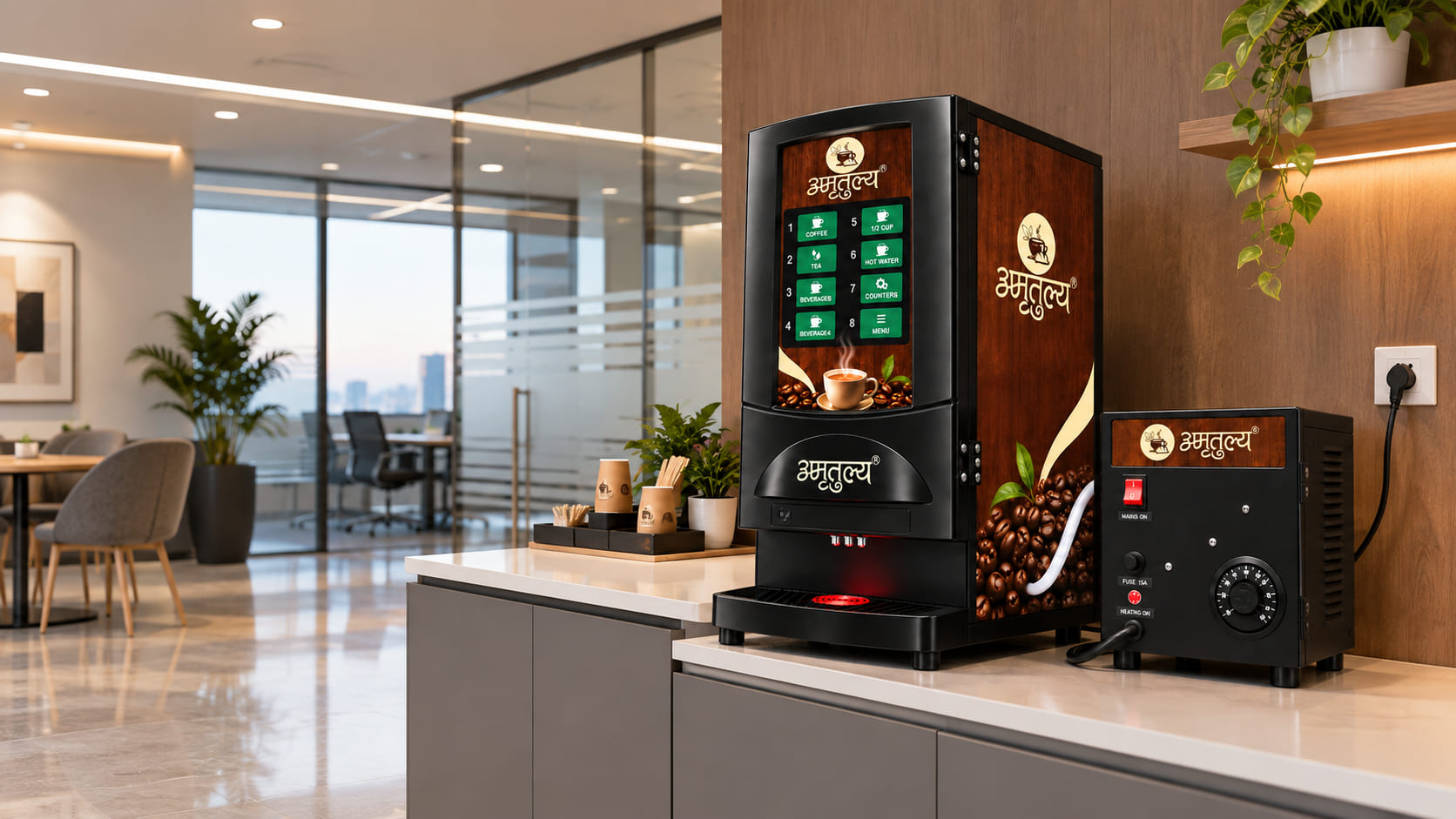 Amratulya chai vending machine installed at a host site